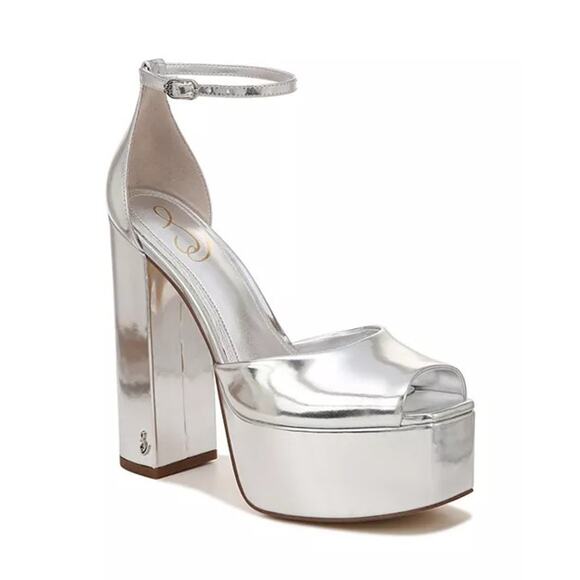 Sam Edelman Shoes - Sam Edelman Kori  High Heel Platform
Sandals Women's Size 5 Silver Metallic